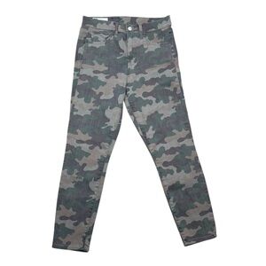 GAP Camo True Skinny Ankle High Rise Jeans Pants Size 29 8 Regular 8R Green Tan